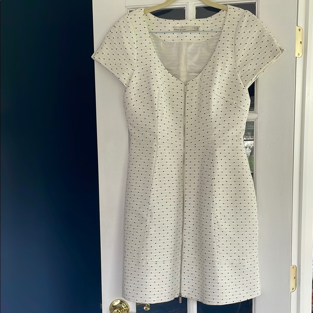 Karen Milen Elegant White Polka Dot Dress